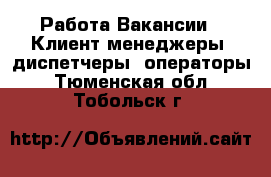 Работа Вакансии - Клиент-менеджеры, диспетчеры, операторы. Тюменская обл.,Тобольск г.